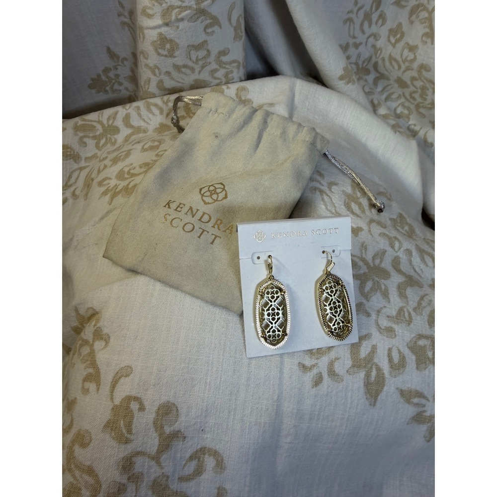Kendra Scott Elle Gold Filigree Drop Earrings 4217707619 NWT
